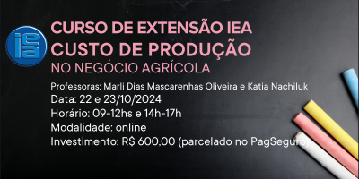 Custo de produção no negócio agrícola